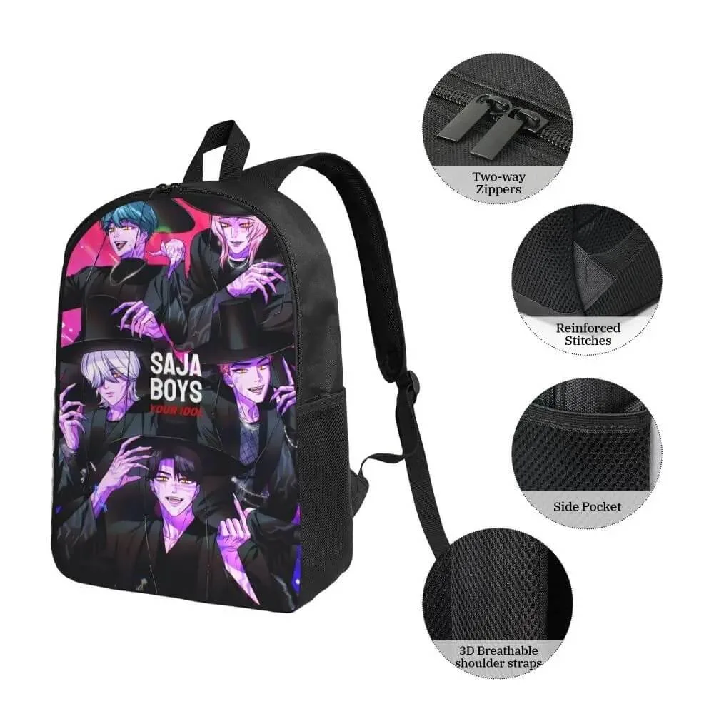 KPop Demon Hunters Saja Boys Backpack Set 8 Anime laptop backpack