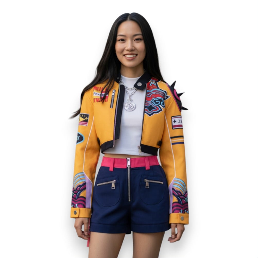 KPop Demon Hunters Rumi Cosplay Outfit for Adults 1 KPop Demon Hunters Rumi Cosplay Outfit for Adults - Model Show