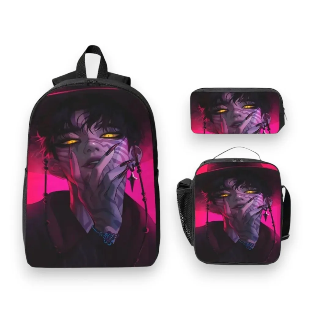 KPop Demon Hunters Saja Boys Backpack Set 2 K‑pop school bag set
